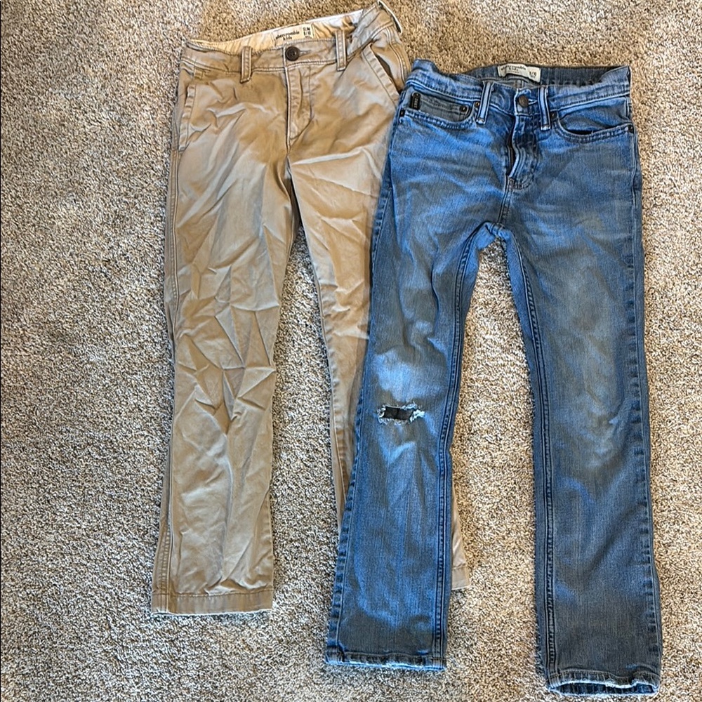 Abercrombie Kids Beige Pants and Jeans Bundle 9/10